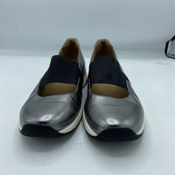 Vionic Pewter Cadee Metallic Leather Mary Jane Slip On Sneakers Size 7.5 - Picture 6 of 6